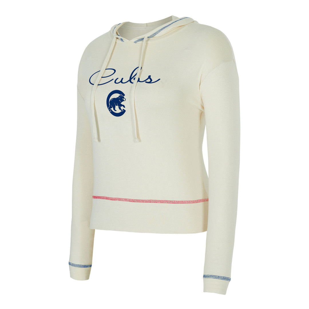 Chicago Cubs Walking Bear Women's Khaki Hooded Long Sleeve by College Concepts Sweatshirts & Hoodies COLLEGE CONCEPTS