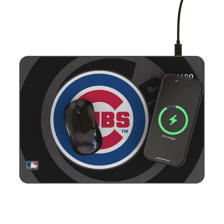 Chicago Cubs Monocolor Tilt 15-Watt Wireless Charger and Mouse Pad Office Products Keyscaper