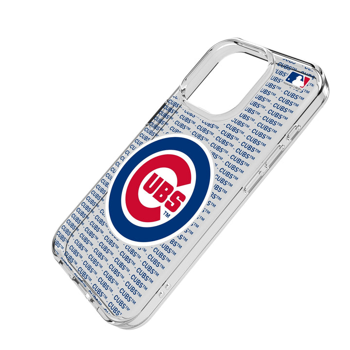 Chicago Cubs Text Backdrop Clear Phone Case for Apple iPhone Phone Cases Keyscaper