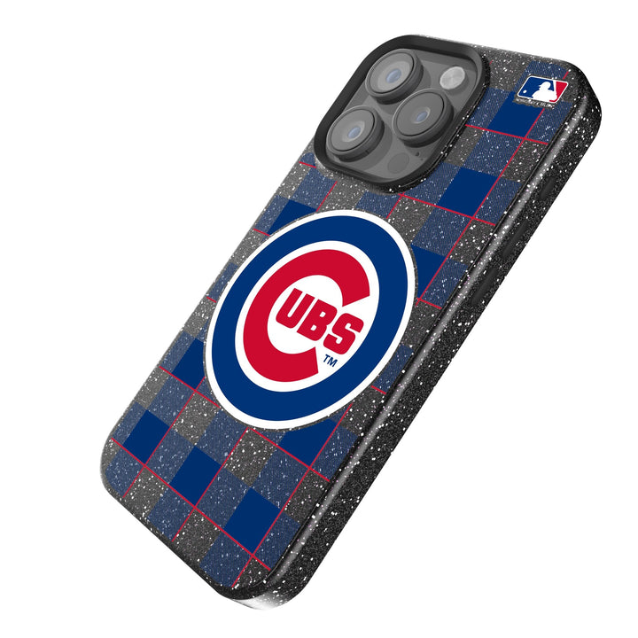 Chicago Cubs Plaid Bling Phone Case Phone Cases Keyscaper