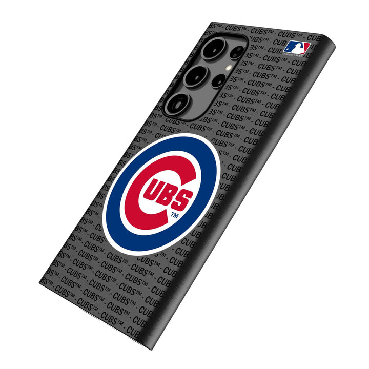 Chicago Cubs Text Backdrop MagSafe Compatible Phone Case for Samsung Galaxy Phone Cases Keyscaper