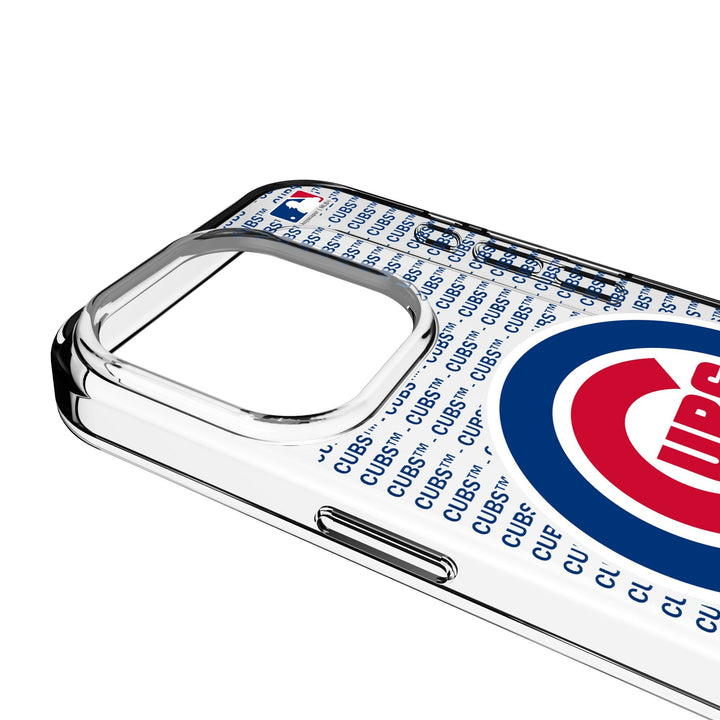 Chicago Cubs Text Backdrop Clear Phone Case for Apple iPhone Phone Cases Keyscaper