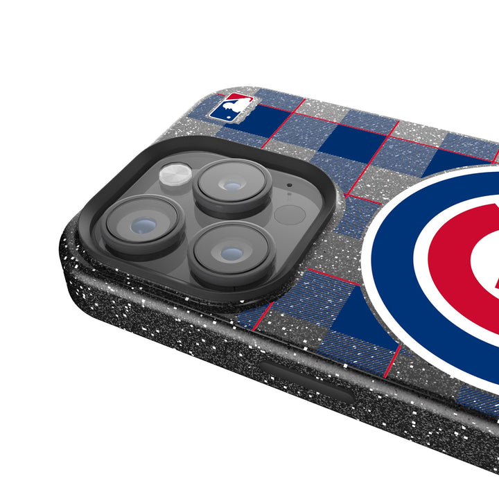 Chicago Cubs Plaid Bling Phone Case Phone Cases Keyscaper