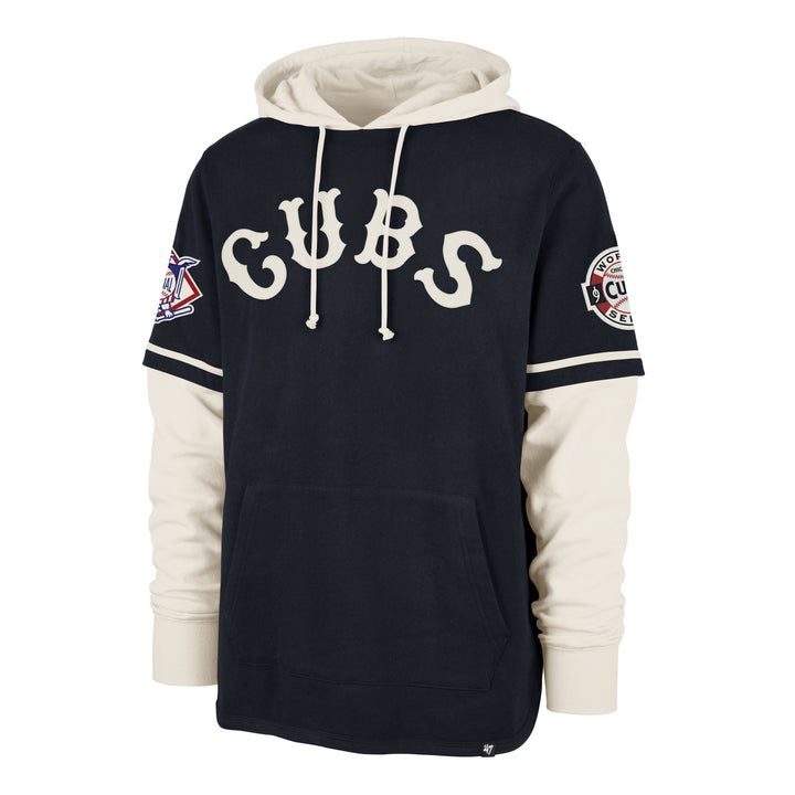 Chicago Cubs Trifecta Unisex Short Sleeve Pullover Hoodie Navy by '47 Brand Sweatshirts & Hoodies '47 BRAND