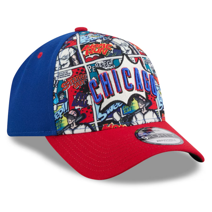 Chicago Cubs 2025 Player Comic Youth 9Forty Adjustable Cap by New Era Caps Ivy Shop