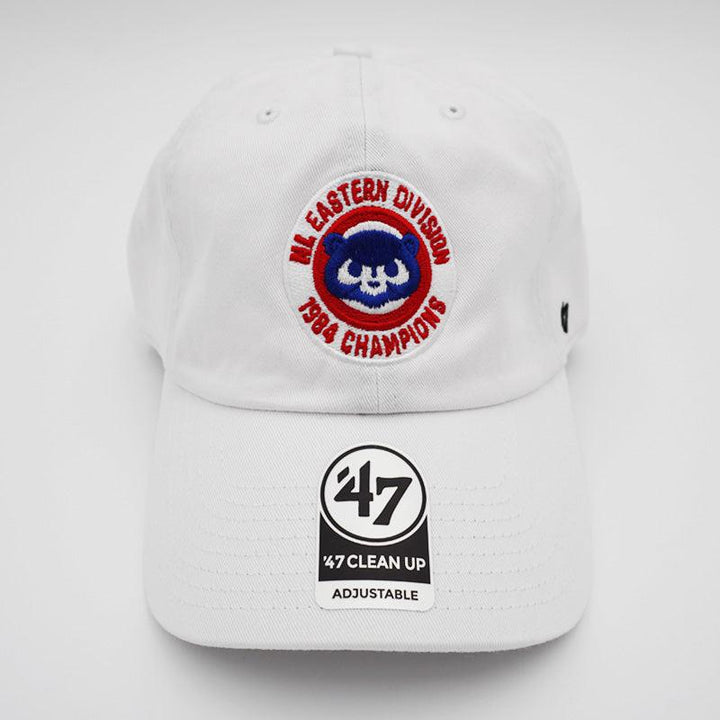 Chicago Cubs '47 1984 Bear White Cleanup Division Champs Adjustable Cap by 47 Brand Caps 47 BRAND