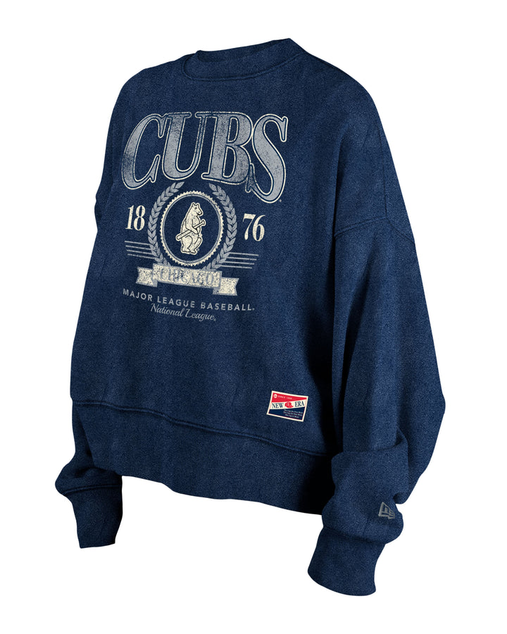 Chicago Cubs 1914 Throwback Navy Women's Crew Sweatshirt by New Era Sweatshirts & Hoodies Ivy Shop