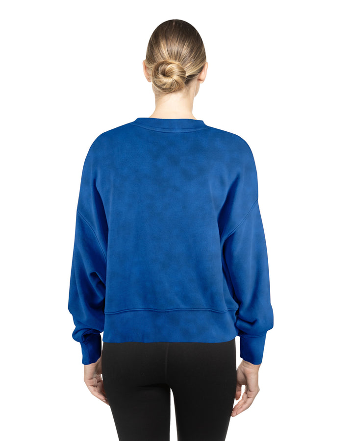 Chicago Cubs Logo Throwback Royal Women's Crew Sweatshirt by New Era Sweatshirts & Hoodies NEW ERA CAP COMPANY INC