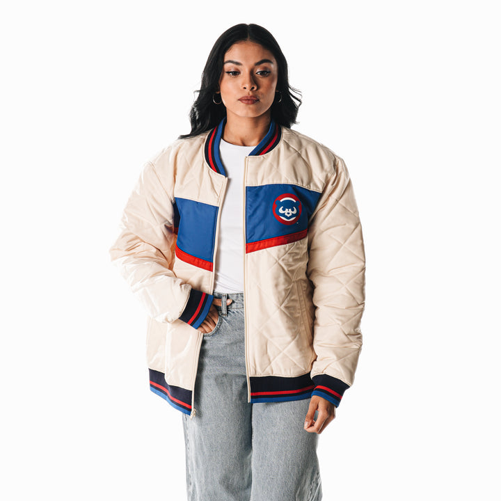 Chicago Cubs 1984 Women's Oversized Quilted Puffer Jacket by The Wild Collective Jackets & Outerwear THE WILD COLLECTIVE