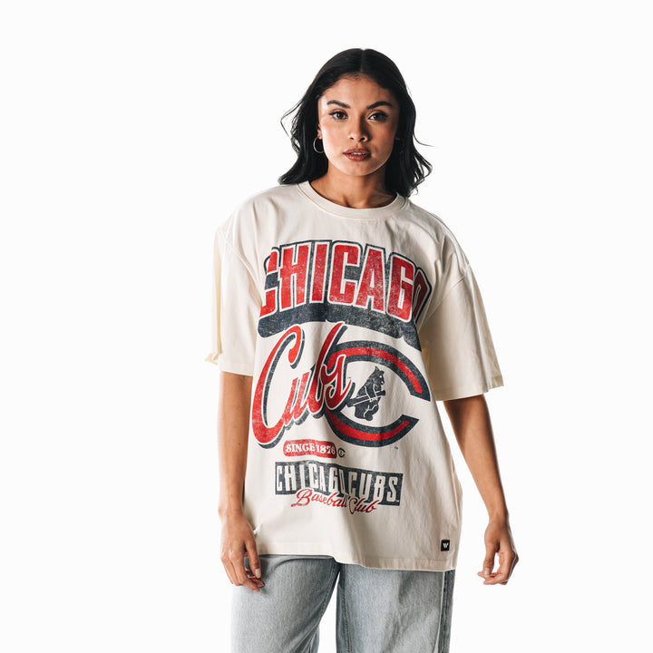 Chicago Cubs 1929 Women's Oversized Short Sleeve Tee by The Wild Collective Short Sleeve Tees THE WILD COLLECTIVE