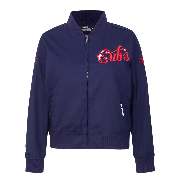 Chicago Cubs 1929 Logo Women's Bomber Jacket by Pro Standard Jackets & Outerwear PRO STANDARD
