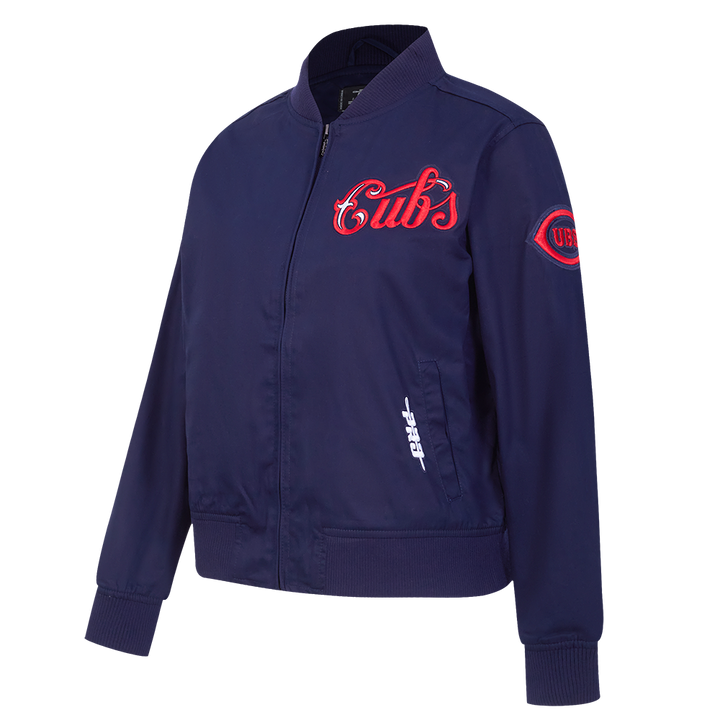 Chicago Cubs 1929 Logo Women's Bomber Jacket by Pro Standard Jackets & Outerwear PRO STANDARD
