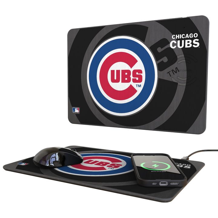 Chicago Cubs Monocolor Tilt 15-Watt Wireless Charger and Mouse Pad Office Products Keyscaper