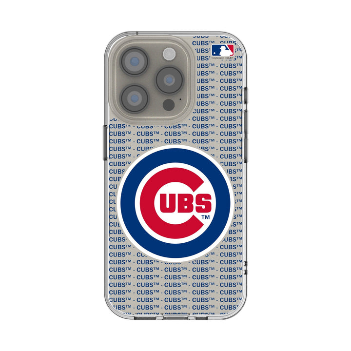 Chicago Cubs Text Backdrop Clear Phone Case for Apple iPhone Phone Cases Keyscaper