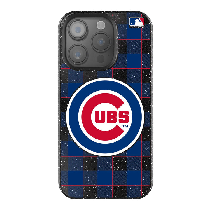 Chicago Cubs Plaid Bling Phone Case Phone Cases Keyscaper
