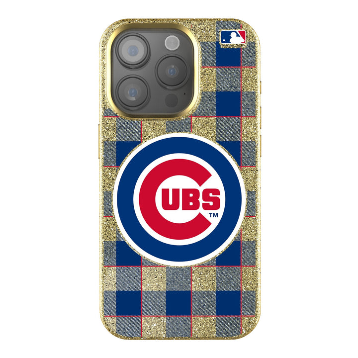 Chicago Cubs Plaid Bling Phone Case Phone Cases Keyscaper