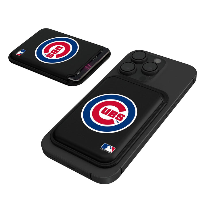 Chicago Cubs Insignia Black Magnetic Credit Card Wallet Mobile Accessories Keyscaper
