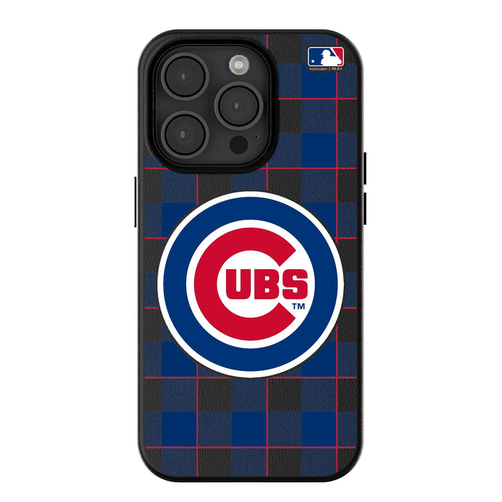 Chicago Cubs Plaid MagSafe Compatible Phone Case for Apple iPhone Phone Cases Keyscaper