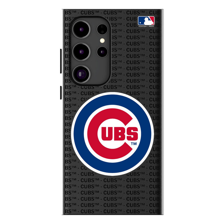 Chicago Cubs Text Backdrop MagSafe Compatible Phone Case for Samsung Galaxy Phone Cases Keyscaper