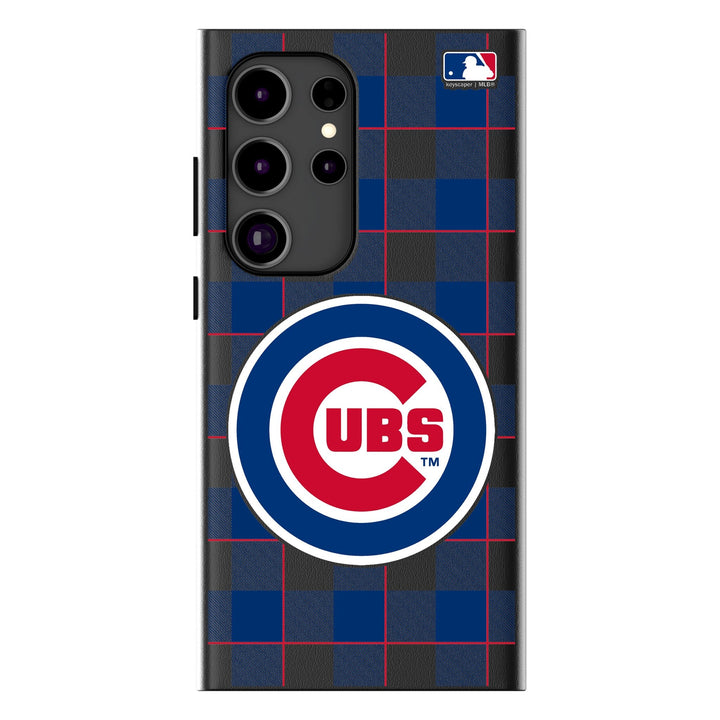 Chicago Cubs Plaid MagSafe Compatible Phone Case for Samsung Galaxy Phone Cases Keyscaper