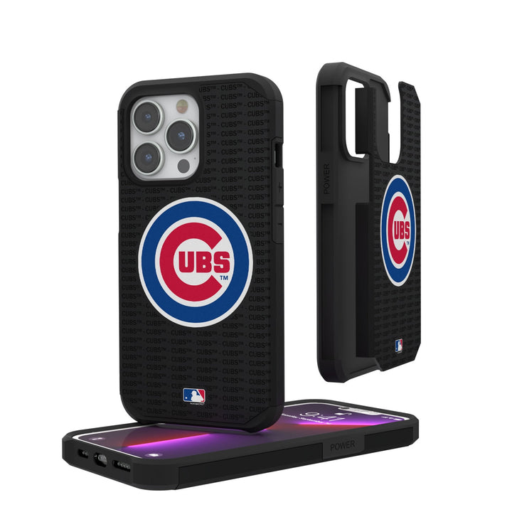 Chicago Cubs Text Backdrop Rugged Phone Case Phone Cases Keyscaper