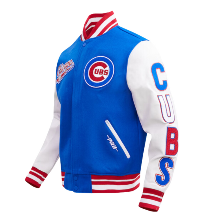 CHICAGO CUBS PRO STANDARD MEN'S ROYAL BLUE VARSITY JACKET Jackets & Outerwear Ivy Shop