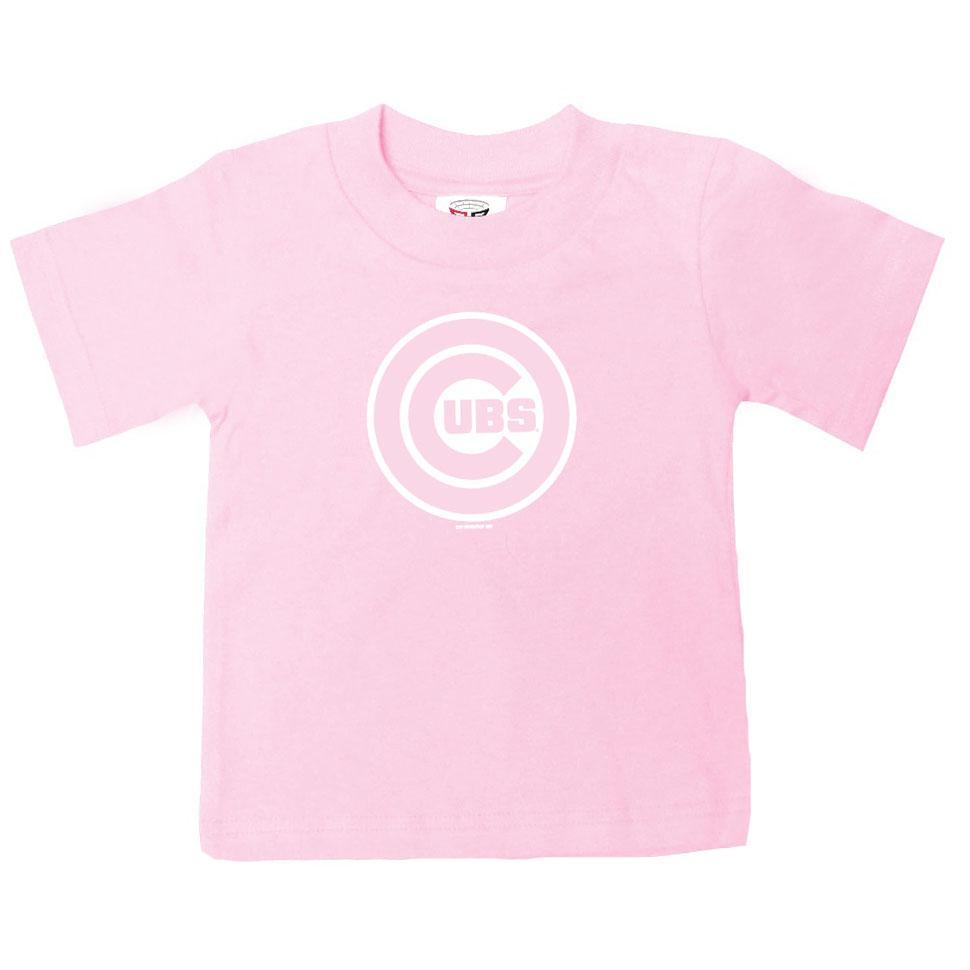 Chicago Cubs Bullseye Logo Pink Infant Tee by Bimm Ridder Short Sleeve Tees BIMM RIDDER
