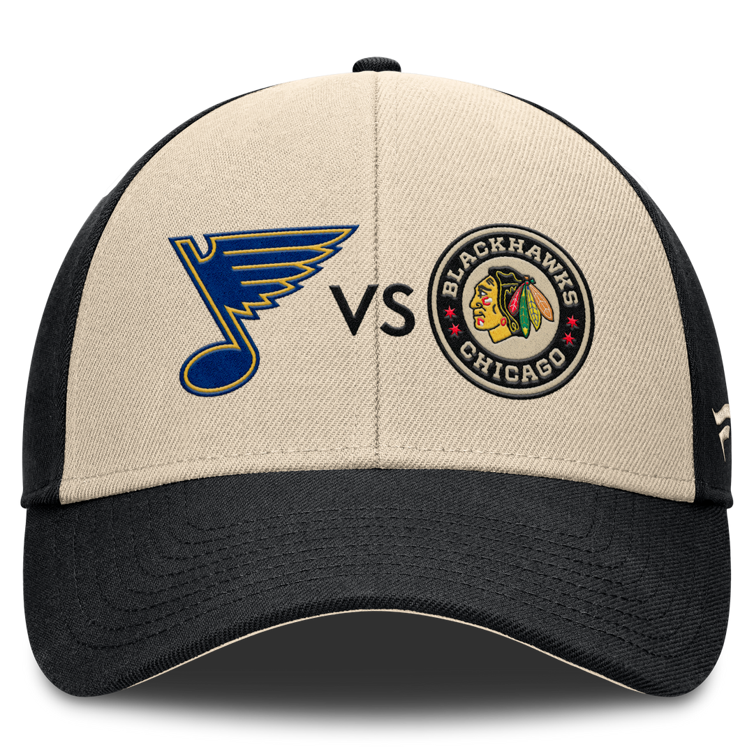 St. Louis Blues vs. Chicago Blackhawks Fanatics 2025 NHL Winter Classic Matchup Adjustable Hat Caps FANATICS