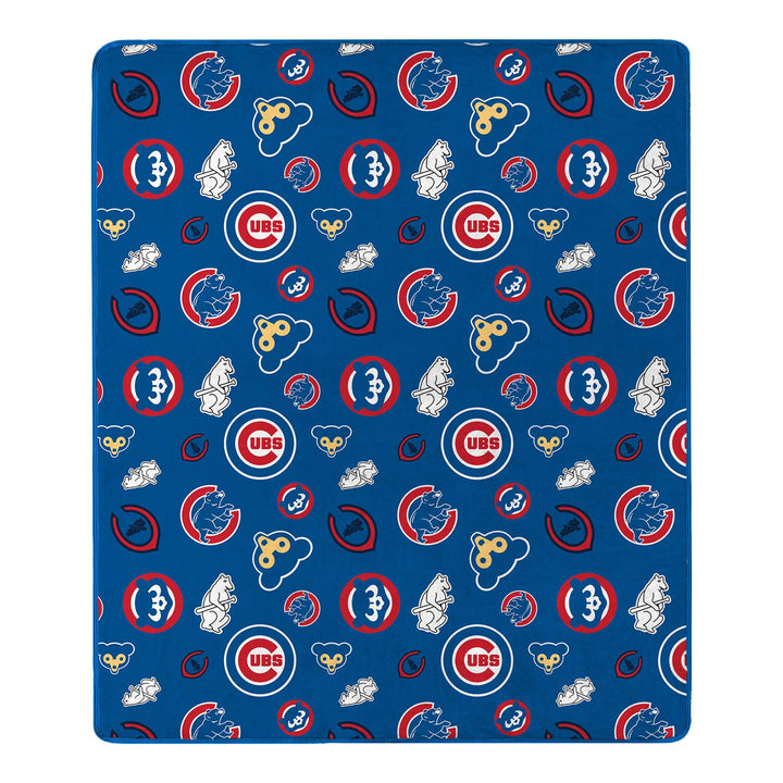 Chicago Cubs Time Loop Logos Blanket Blankets NORTHWEST COMPANY