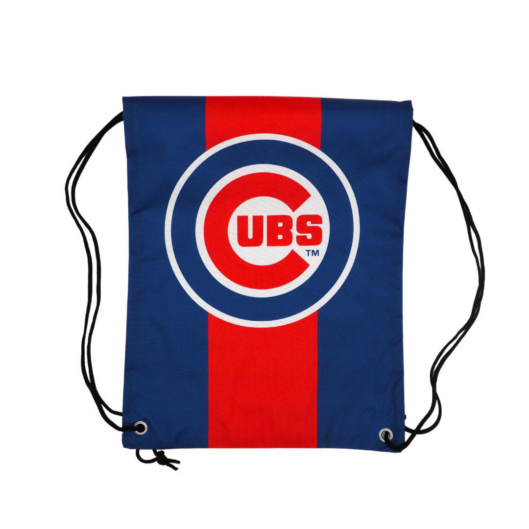 CHICAGO CUBS BULLSEYE STRIPE DRAWSTRING BAG Bags & Backpacks FOREVER COLLECTIBLES