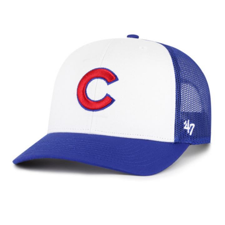 CHICAGO CUBS '47 C LOGO FRESHMAN ADJUSTABLE TRUCKER CAP Caps 47 BRAND