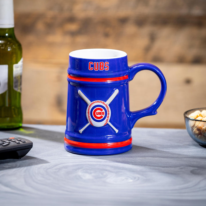 Chicago Cubs Bullseye Logo Ceramic Stein Home & Office EVERGREEN