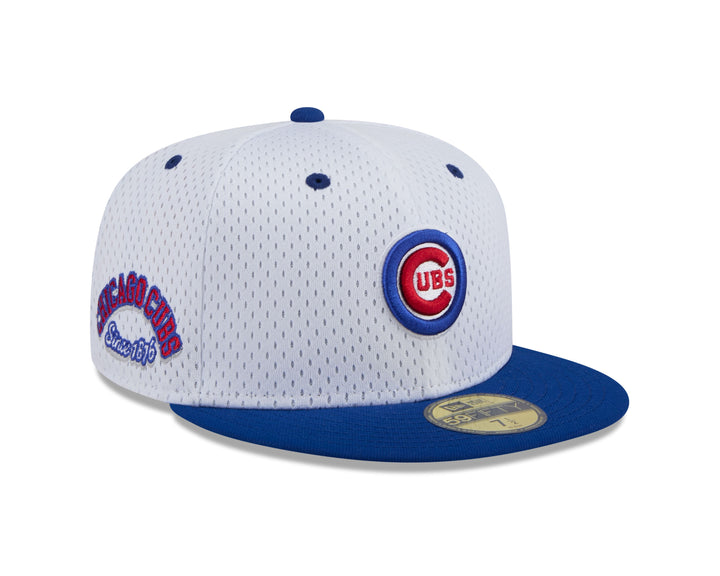 CHICAGO CUBS NEW ERA BULLSEYE WHITE MESH 59FIFTY CAP