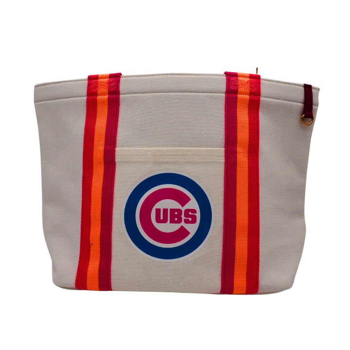 CHICAGO CUBS LUSSO BULLSEYE CANVAS TOTE BAG Bags & Backpacks LUSSO