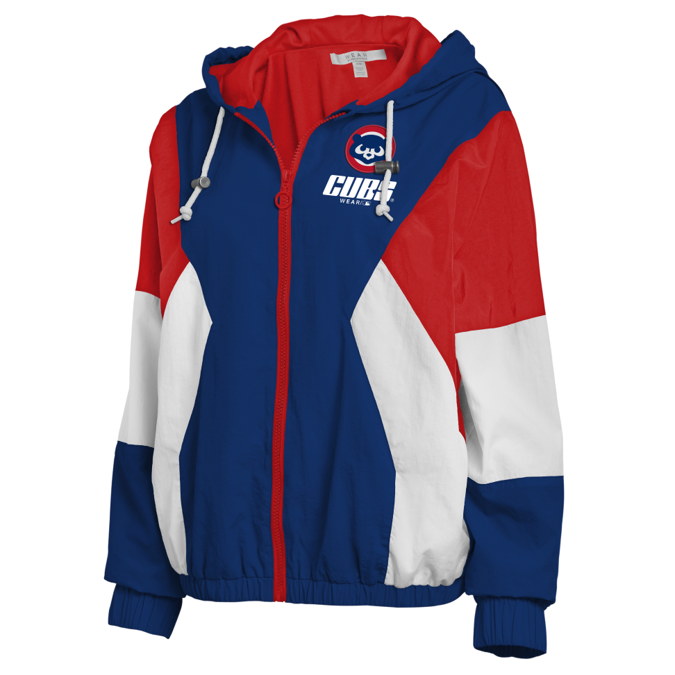 Chicago Cubs Women's 1984 Bear Color Block Windbreaker by WEAR by Erin Andrews Jackets & Outerwear WEAR ERIN ANDREWS