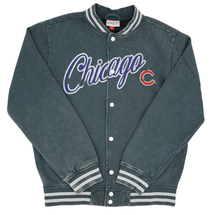 CHICAGO CUBS MITCHELL & NESS OVERSIZED BLUE VARSITY JACKET