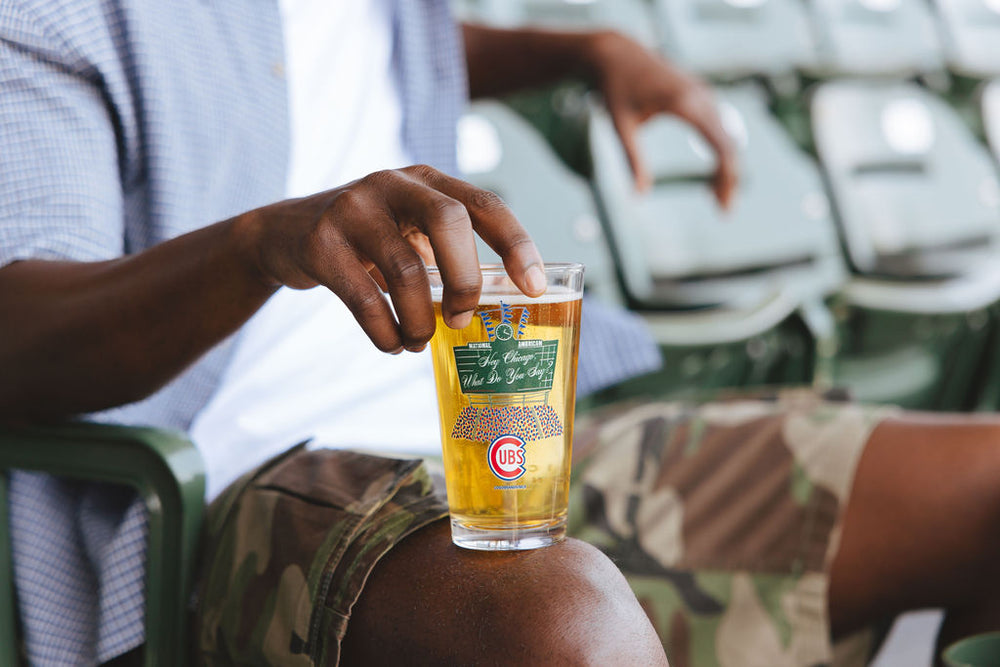 Chicago Cubs x Alice & Wonder Scoreboard Pint Glass Drinkware LOGO BRANDS