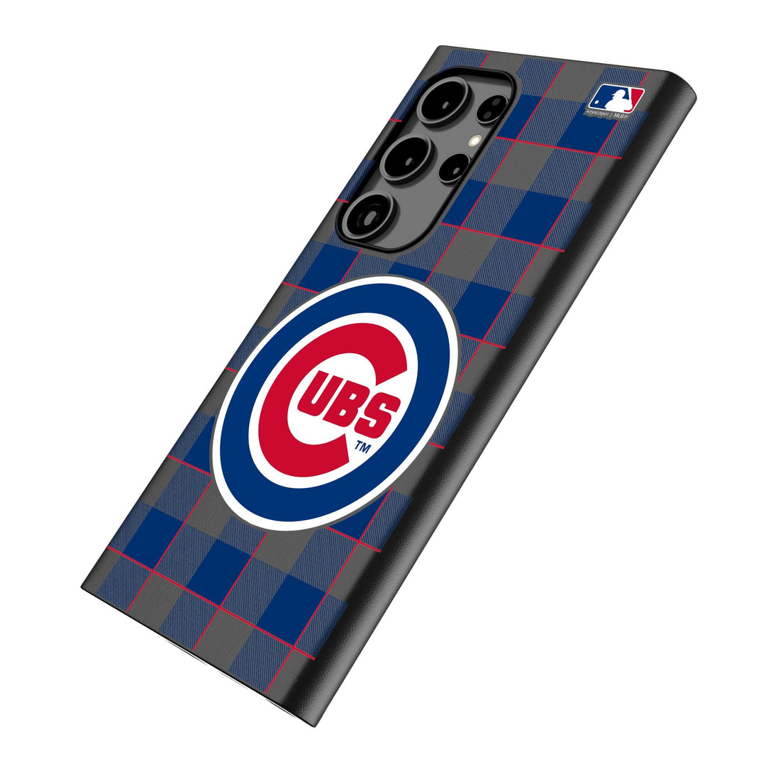 Chicago Cubs Plaid MagSafe Compatible Phone Case for Samsung Galaxy Phone Cases Keyscaper