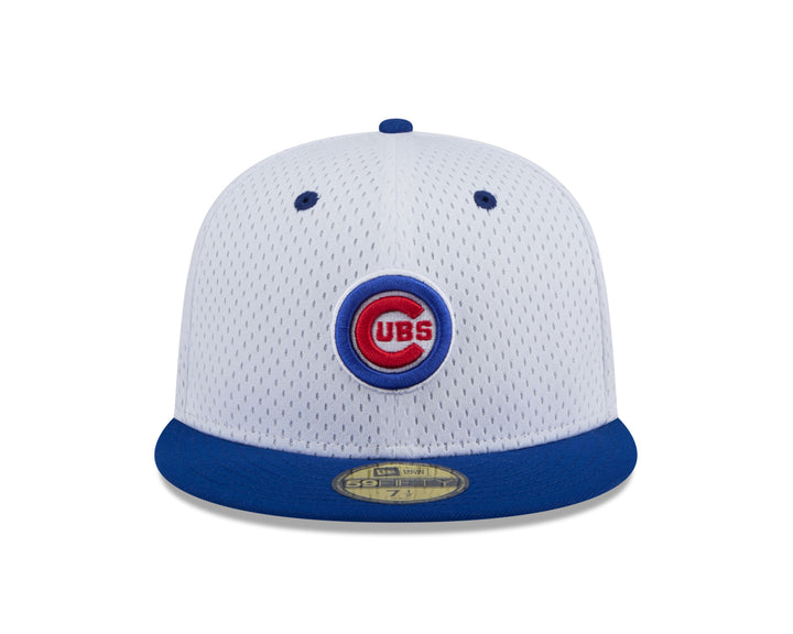 CHICAGO CUBS NEW ERA BULLSEYE WHITE MESH 59FIFTY CAP