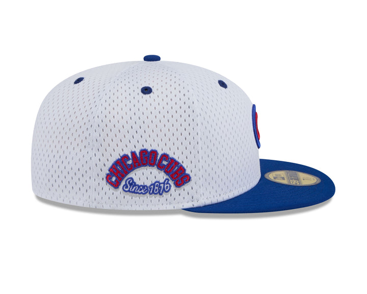 CHICAGO CUBS NEW ERA BULLSEYE WHITE MESH 59FIFTY CAP