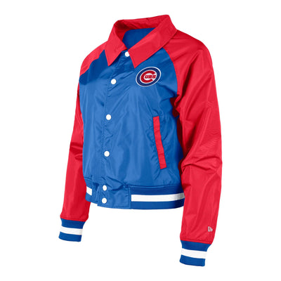 CHICAGO CUBS NEW ERA WOMEN'S RED AND BLUE COACH JACKET