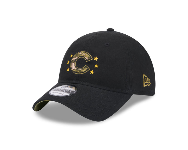 CHICAGO CUBS NEW ERA ARMED FORCES DAY BLACK 9TWENTY ADJUSTABLE CAP