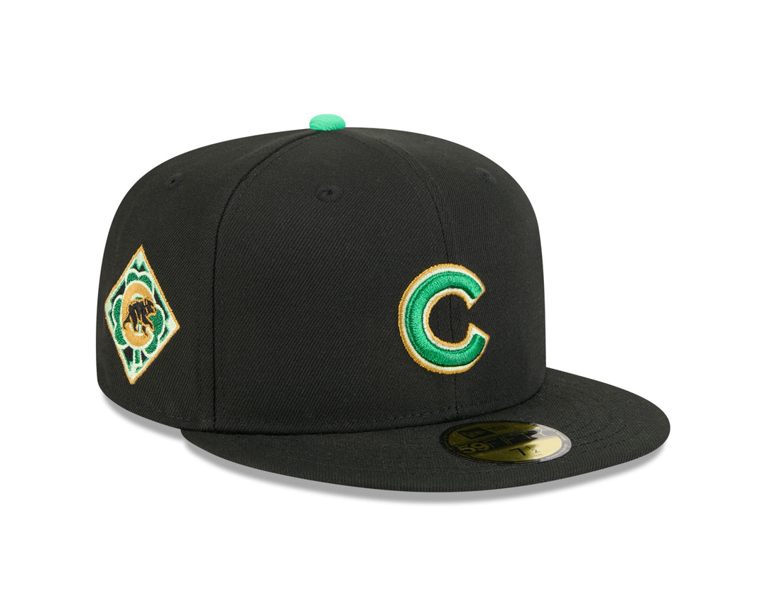 Chicago Cubs 2026 St. Patrick's Day Black 59FIFTY Fitted Cap by New Era Caps New Era