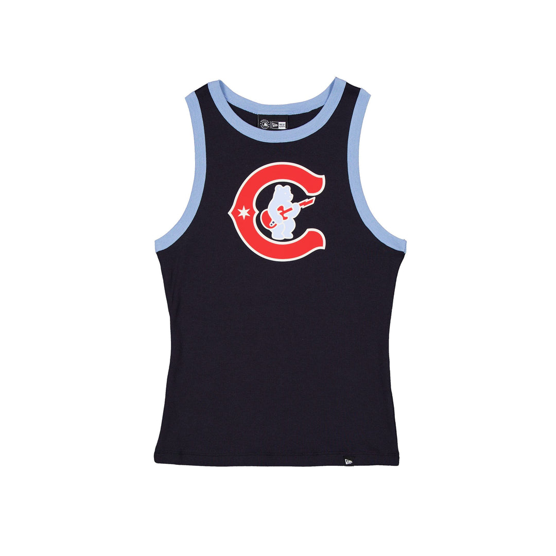 Chicago Cubs Blues Alternate C Rock Bear Women's Tank Top Navy by New Era Shirts New Era