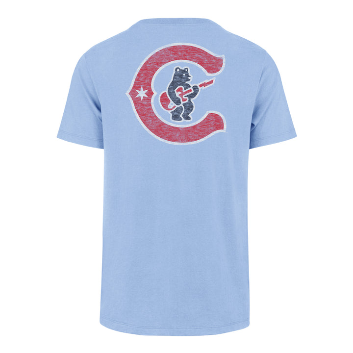 Chicago Cubs Blues Alt Script Backer Light Blue Unisex Tee by '47 Brand Short Sleeve Tees '47 BRAND