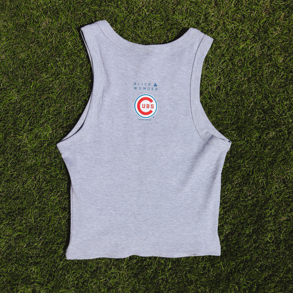 Chicago Cubs x Alice & Wonder Cubbies Script Baby Tank — Gray Shirts SOFT AS A GRAPE