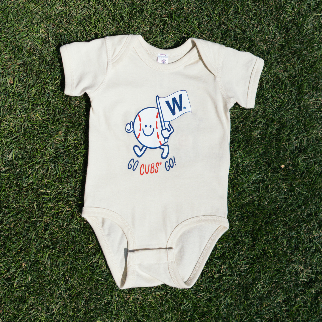Chicago Cubs x Mini Wonder W Flag Buddy Onesie — Cream Shirts SOFT AS A GRAPE