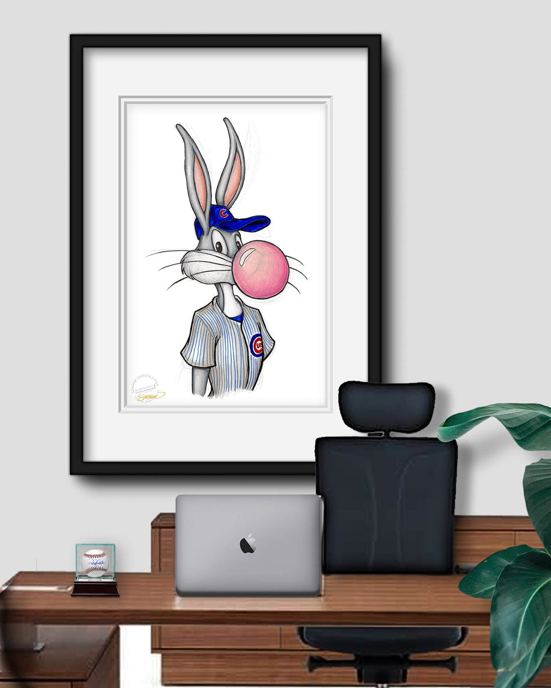 CHICAGO CUBS S. PRESTON BUBBLEGUM BUGS X CUBS ART PRINT Art Print S. Preston Art + Designs