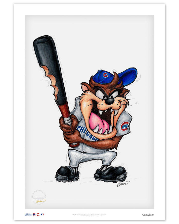 CHICAGO CUBS S. PRESTON TAZ ON DECK X CUBS ART PRINT Art Print S. Preston Art + Designs