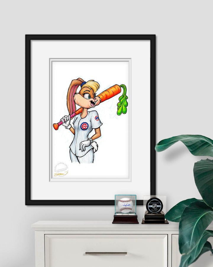 CHICAGO CUBS S. PRESTON LOLA BUNNY X CUBS ART PRINT Art Print S. Preston Art + Designs